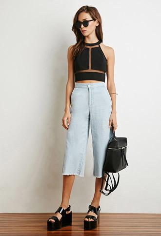 Forever21 Zippered Crop Top