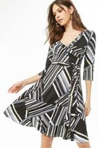 Forever21 Geo-striped Surplice Mini Dress