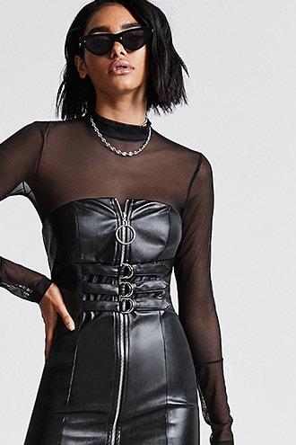 Forever21 Faux Leather Strapless Dress