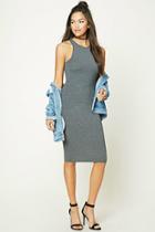 Forever21 Women's  Charcoal Knit Bodycon Dress