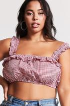 Forever21 Plus Size Ruffled Gingham Crop Top