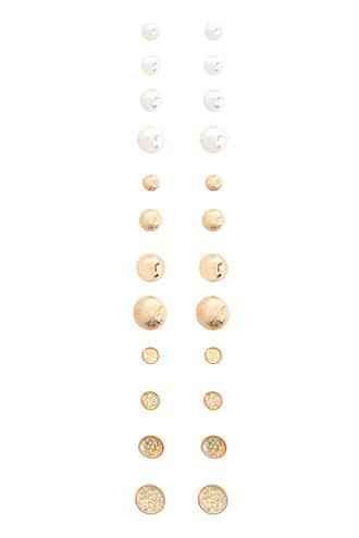 Forever21 Assorted Dome & Faux Pearl Stud Earring Set