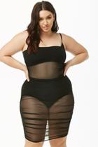 Forever21 Plus Size Sheer Mesh Ruched Dress