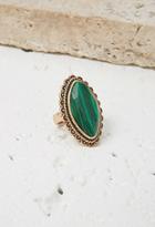 Forever21 Faux Stone Cocktail Ring (antic Gold/green)