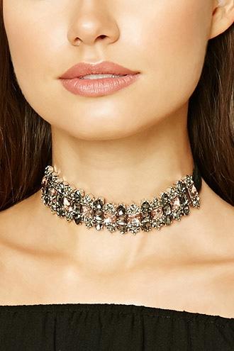 Forever21 Grey & Black Faux Gem Choker
