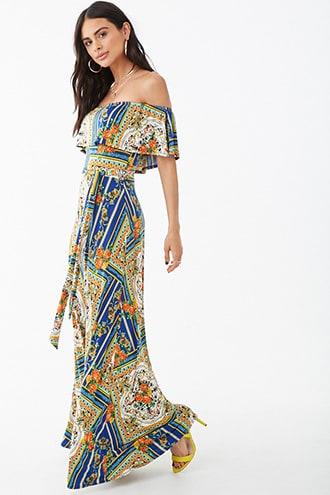 Forever21 Ornate Floral Print Flounce Dress