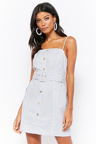 Forever21 Belted Houndstooth Mini Dress
