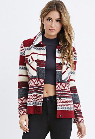 Forever21 Women's  Southwestern-inspired Coat