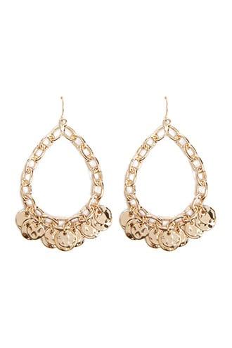 Forever21 Teardrop Curb Chain Drop Earrings