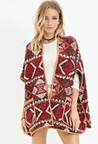 Forever21 Brushed Knit Geo-patterned Poncho