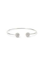 Forever21 Rhinestone-encrusted Ball Cuff (silver/clear)