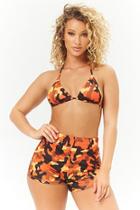 Forever21 Camo Print Triangle Bralette & Shorts Set