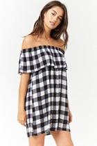 Forever21 Plaid Off-the-shoulder Mini Dress