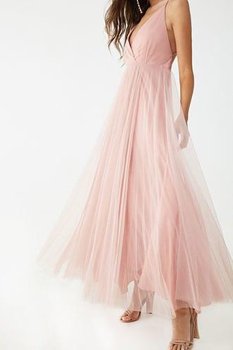 Forever21 Mesh Surplice Gown