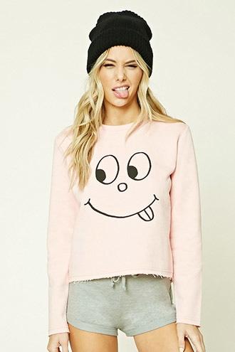 Forever21 Googly-eyed Face Graphic Pj Top