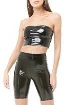 Forever21 Faux Patent Leather Biker Shorts