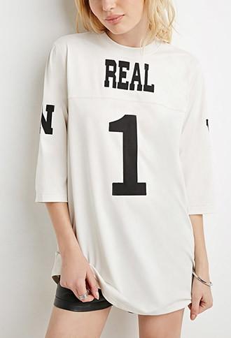 Forever21 Women's  Real 1 Jersey (cream/black)