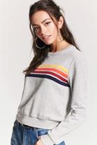 Forever21 French Terry Stripe Sweatshirt