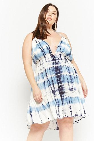 Forever21 Plus Size Boho Me Tie-dye Halter Dress