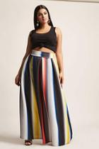 Forever21 Plus Size Box Pleat Colorblock Maxi Skirt
