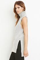 Forever21 Contemporary Heathered Longline Turtleneck