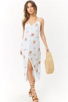 Forever21 Floral Button-front Cutout Cami Midi Dress