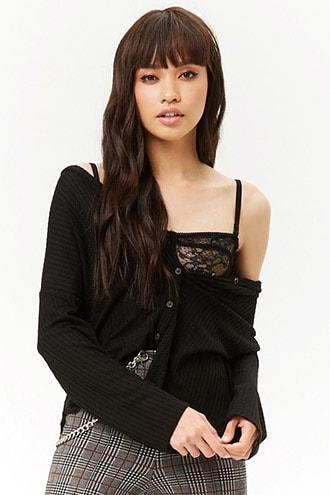 Forever21 Button-front Knit Top
