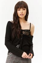 Forever21 Button-front Knit Top