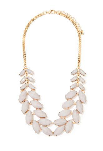 Forever21 Faux Stone Statement Necklace (gold/grey)