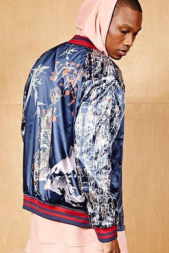 Forever21 Standard Issue Satin Bomber