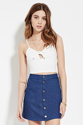 Forever21 Women's Keyhole Cropped Cami