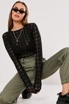 Forever21 Missguided Plaid Mesh Crop Top