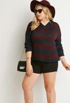 Forever21 Plus Hooded Stripe Sweater