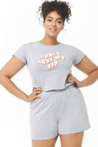 Forever21 Plus Size The Style Club Tee & Pj Shorts Set