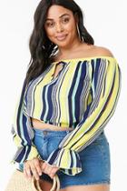 Forever21 Plus Size Variegated Striped Print Top