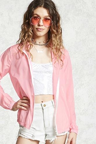 Forever21 Semi-sheer Zip-up Jacket