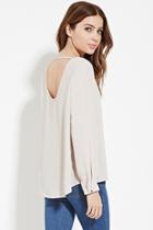 Forever21 Women's  Taupe Scoop Back Blouse
