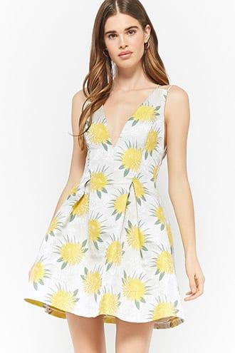Forever21 Floral Metallic Cami Dress