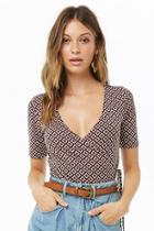 Forever21 Geo Print Faux Wrap Top