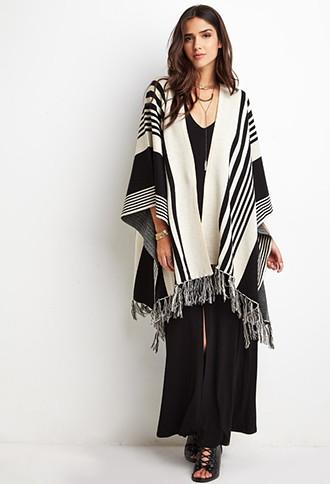 Forever21 Gradated Stripe Sweater Poncho