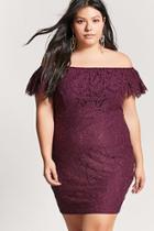 Forever21 Plus Size Crochet Lace Off-the-shoulder Dress