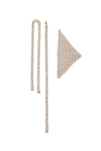 Forever21 Asymmetrical Rhinestone Drop Earrings