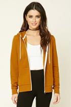 Forever21 Women's  Sunset Gold Classic Zip-up Hoodie