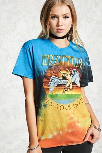 Forever21 Led Zeppelin Tie-dye Band Tee