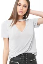 Forever21 Contrast-stitched Cutout Tee