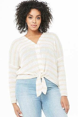 Forever21 Plus Size Striped High-low Hem Top