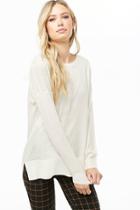 Forever21 Semi-sheer Contrast-knit Panel Sweater