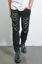 Forever21 Dope Chain Link Distressed Jeans