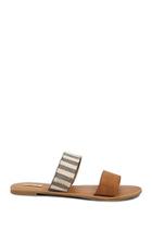 Forever21 Faux Leather & Striped Contrast-strap Sandals