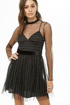 Forever21 Sheer Rhinestone Mini Dress